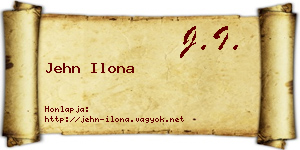 Jehn Ilona névjegykártya